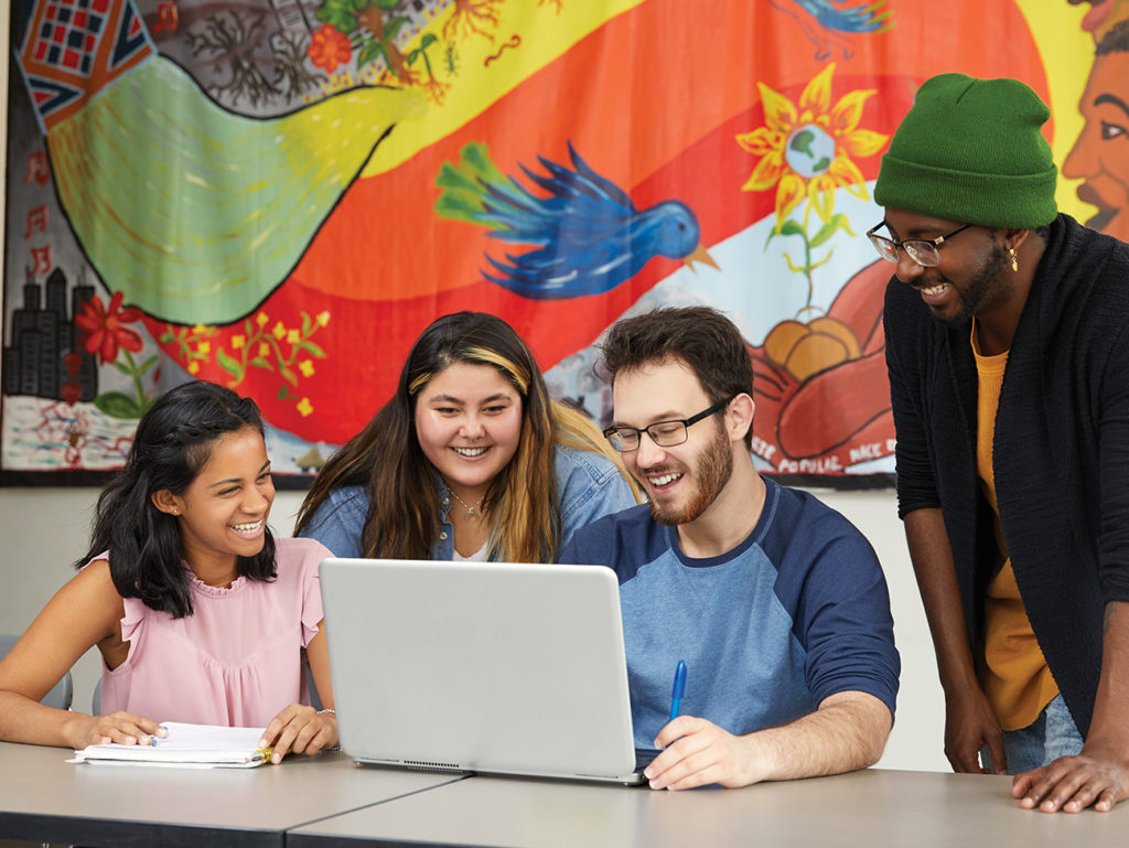 Students doing group work